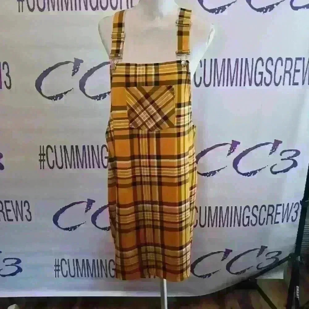 Stylish Yellow Plaid Women's Jumper